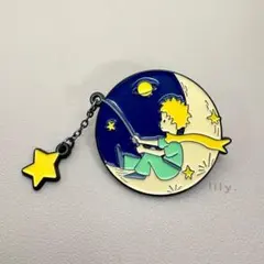 【ピンバッジ】星の王子さま② ★ 釣り × 月夜
