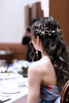 エレガントな星形ヘッドドレス　ウェディングヘアアクセサリー