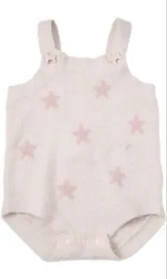 ジェラートピケ ベビー　星柄ロンパースピンク 80(80-90)サイズ、新品
