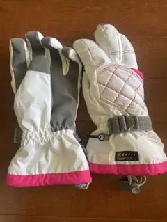 ★極美品★ スキー スノボ レディースMサイズ グローブ 白/ピンク タグ無し