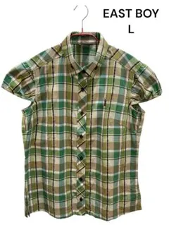 EAST BOY イーストボーイ　半袖チェックシャツ Lサイズ