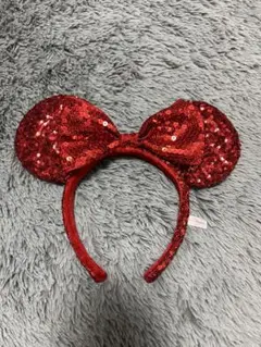 ディズニー カチューシャ スパンコール 赤