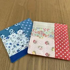ハンドメイドパッチワーク風コースターセット 2枚