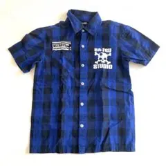 BATSUI STUDIO 150㎝　半袖シャツ KSTRBYS 青黒チェック柄