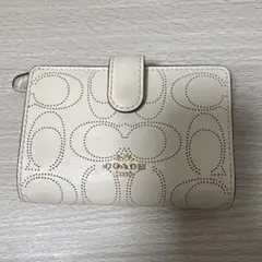 COACH 二つ折り財布 ホワイトレザー