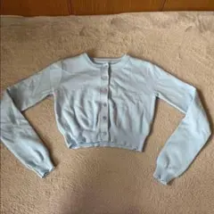 クールネック カーディガン ライトブルー