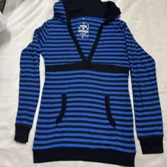 ストライプ フード付きパーカー