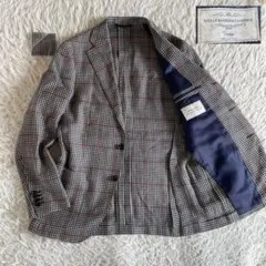極美品/近年✨ユニバーサルランゲージ×カノニコ　サマージャケット　三者混　千鳥のサムネイル
