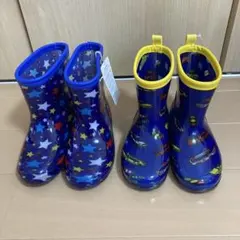 新品　子供用レインブーツ 星柄 18cm車柄17cmとトミカバッグセット