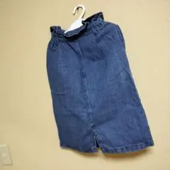☺︎GU 140cm デニム ミディ丈スカート フロントスリット☺︎