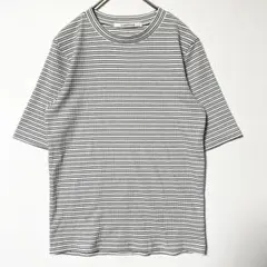 ルノンキュール ボーダーリブ半袖Tシャツ 白黒 フリー M 相当 シンプル i