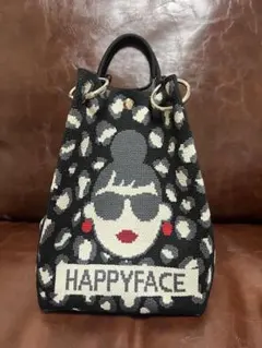 ☆HAPPYFACE(ハッピーフェイス) レオパード柄ピコニットバッグ☆