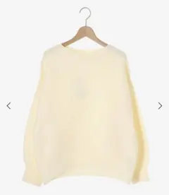 【週末セール】ルクールブラン 横リブボートネックニット　アイボリー