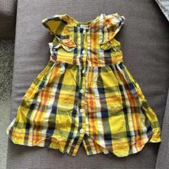 【BREEZE】子供ノースリーブワンピース　シャツワンピ　100サイズ　フリル