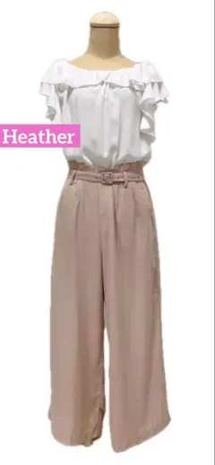 Heather ヘザー　オールインワン　フリル付きオフショルダーサロペット Fのサムネイル