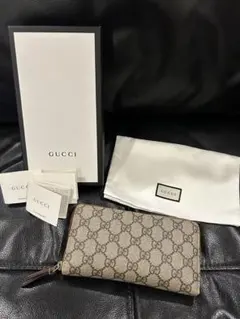 011 極美品 GUCCI 長財布 ラウンドファスナー PVC GGスプリーム - メルカリ