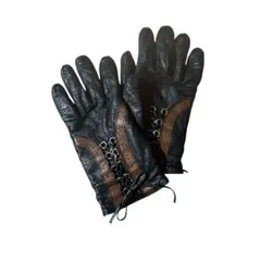 未使用品 Sermoneta gloves ブラックグローブ　革カシミヤ手袋 2026年最新】Sermoneta gloves カラー：ブラック系 レディース 手袋