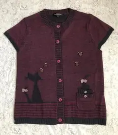 mocka giene ニットベスト　ワインレッド