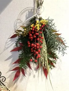 No.91 新春 お正月飾り 稲穂(二番穂)スワッグ