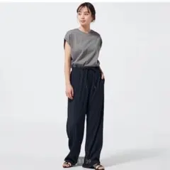 GU リブプルオンパンツ　標準丈のサムネイル