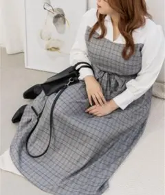 さ*ゆ様 クレット　未使用　リボンベルト付き　ドッキングワンピース　4L