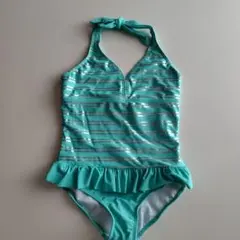 エメラルドグリーン フリル ワンピース水着