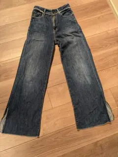 ダークブルー ブーツカットデニム Sサイズ