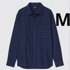 ユニクロ フランネルチェックシャツ ブルー