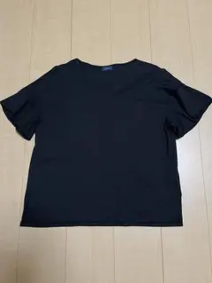 SHIPS 半袖 フレアスリーブTシャツ ブラック コットン100%のサムネイル