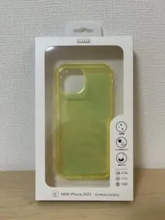 【HIGHER】iPhone13.14.15対応クリアケース　イエロー　オーロラ