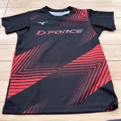 Mizuno D-Force ストライプ Tシャツ 黒赤［限定品］Sサイズ