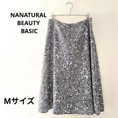 スカート 花柄 ブルー Mサイズ ポリエステル100%