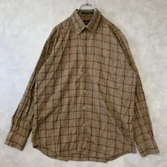 アルフレッドサン チェック長袖シャツ(M) ボタンダウン コットン ヴィンテージ