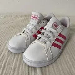 adidas キッズ スニーカー ホワイト ピンク19cm