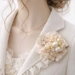 コサージュ　桜ピンクアイボリーガラスフラワー　卒園式　卒業式　入園式　入学式