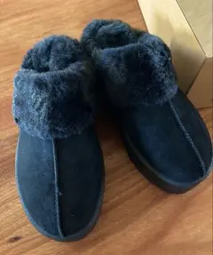 2WAY ファーベルト付 ボア ムートン サボ スリッポン