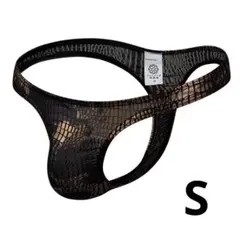 メンズTバック ヘビ柄　ゴールド　Sサイズ　男性下着　D201