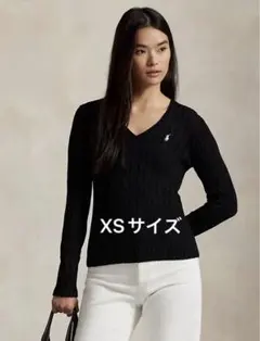 Polo Ralph Lauren ケーブルニット コットン Vネック XS