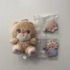 mikko ガチャ　マスコットキーホルダー　ヘアクリップ　ラテ