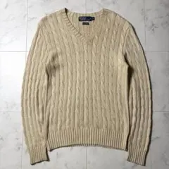 ポロバイラルフローレン シルク×カシミヤ ケーブルニット 無地 S