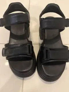 【美品】スニーカーソールスポーツサンダル ブラックLサイズのサムネイル