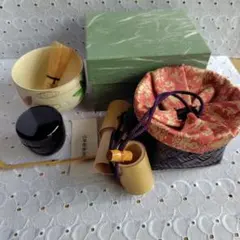 山羊花弁文鎮 携帯茶道セット