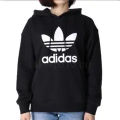 adidas ブラック フード付きパーカー