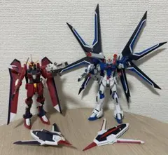 【組立済】HG イモータルジャスティスガンダム&ライジングフリーダムガンダムのサムネイル