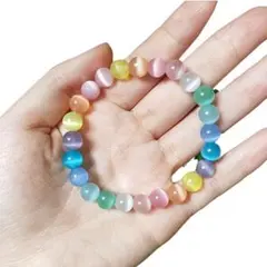 レディースブレスレット　キャッツアイ　カラフル　アクセサリー