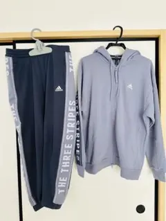 adidas THE THREE STRIPES 上L 下Mセット