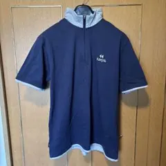 Kaepa ネイビー グレー ハーフジップポロシャツ LL