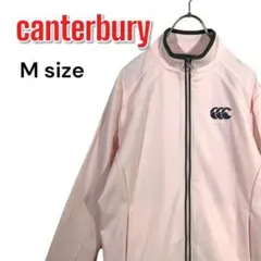 カンタベリー Mサイズ ジップアップ 薄手ジャージ ピンク ロゴ刺繍 ラグビー