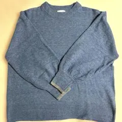 ブルー クルーネックセーター　M