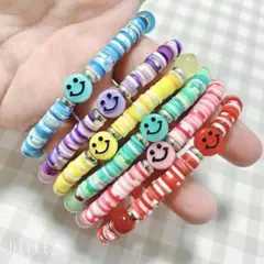 ビーズのブレスレット6個set (6color) (お揃い)